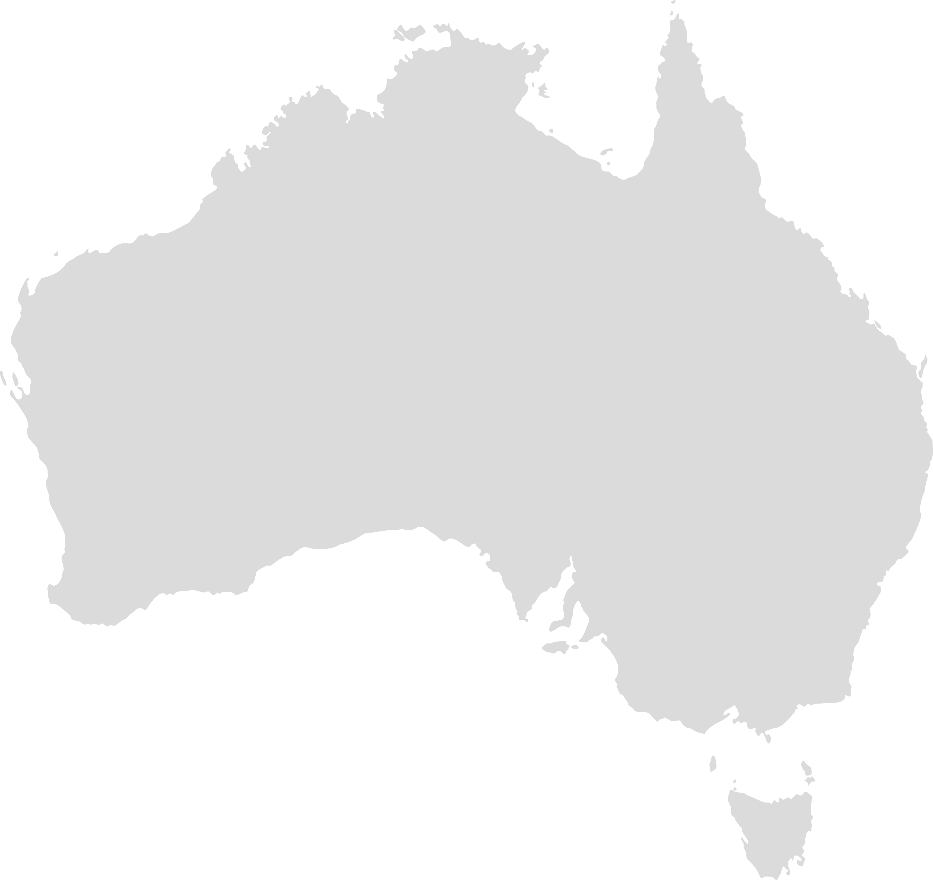 Australia map showing service coverage